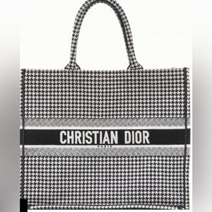Christian Dior Houndstooth Book tote